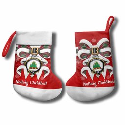 Grant Tartan Crest Christmas Bow Christmas Stocking Scottish Nollaig Chridheil