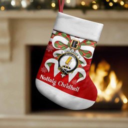 Callander Tartan Crest Christmas Bow Christmas Stocking Scottish Nollaig Chridheil