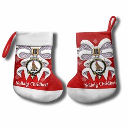 Boswell Tartan Crest Christmas Bow Christmas Stocking Scottish Nollaig Chridheil