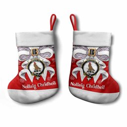 Boswell Tartan Crest Christmas Bow Christmas Stocking Scottish Nollaig Chridheil