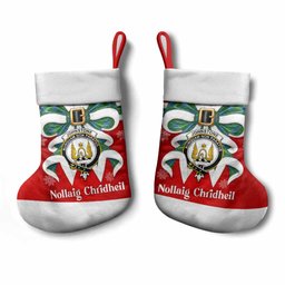 Johnstone (Johnston) Tartan Crest Christmas Bow Christmas Stocking Scottish Nollaig Chridheil