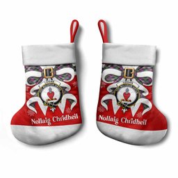 Logan Tartan Crest Christmas Bow Christmas Stocking Scottish Nollaig Chridheil