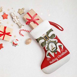 MacMillan (McMillan) Tartan Crest Christmas Bow Christmas Stocking Scottish Nollaig Chridheil