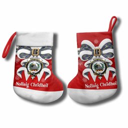 MacLaren (McLaren) Tartan Crest Christmas Bow Christmas Stocking Scottish Nollaig Chridheil