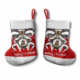 MacLennan (McLennan) Tartan Crest Christmas Bow Christmas Stocking Scottish Nollaig Chridheil