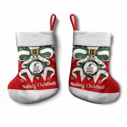 Kincaid Tartan Crest Christmas Bow Christmas Stocking Scottish Nollaig Chridheil