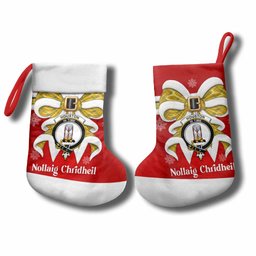 Houston Tartan Crest Christmas Bow Christmas Stocking Scottish Nollaig Chridheil