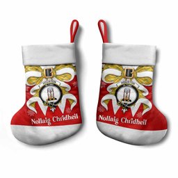 Houston Tartan Crest Christmas Bow Christmas Stocking Scottish Nollaig Chridheil