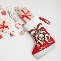 MacDonald (McDonald) of Sleat Tartan Crest Christmas Bow Christmas Stocking Scottish Nollaig Chridheil