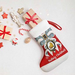 Thompson (Thomson) Tartan Crest Christmas Bow Christmas Stocking Scottish Nollaig Chridheil