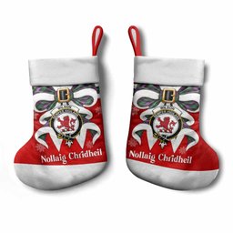 Wilson Tartan Crest Christmas Bow Christmas Stocking Scottish Nollaig Chridheil
