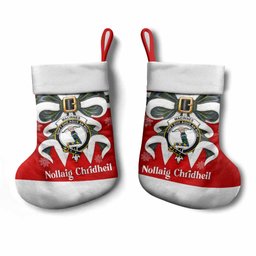 MacInnes (McInnes) Tartan Crest Christmas Bow Christmas Stocking Scottish Nollaig Chridheil