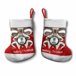 Somerville Tartan Crest Christmas Bow Christmas Stocking Scottish Nollaig Chridheil