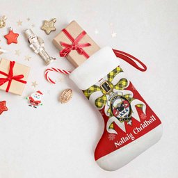 MacLeod (McLeod) Tartan Crest Christmas Bow Christmas Stocking Scottish Nollaig Chridheil