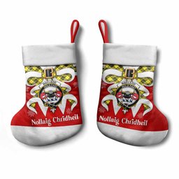 MacLeod (McLeod) Tartan Crest Christmas Bow Christmas Stocking Scottish Nollaig Chridheil