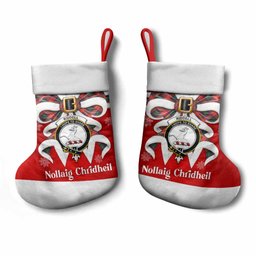 Riddell Tartan Crest Christmas Bow Christmas Stocking Scottish Nollaig Chridheil