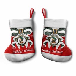 MacAlpine (MacAlpin) Tartan Crest Christmas Bow Christmas Stocking Scottish Nollaig Chridheil