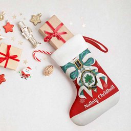 Irvine Tartan Crest Christmas Bow Christmas Stocking Scottish Nollaig Chridheil