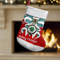 Irvine Tartan Crest Christmas Bow Christmas Stocking Scottish Nollaig Chridheil