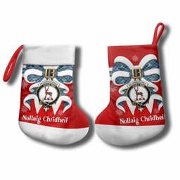 MacCorquodale (McCorquodale) Tartan Crest Christmas Bow Christmas Stocking Scottish Nollaig Chridheil