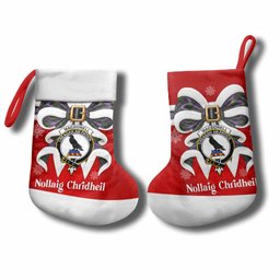 MacDonell (McDonell) Tartan Crest Christmas Bow Christmas Stocking Scottish Nollaig Chridheil