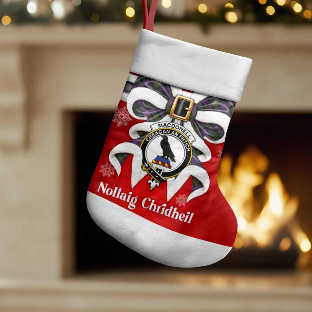 MacDonell (McDonell) Tartan Crest Christmas Bow Christmas Stocking Scottish Nollaig Chridheil
