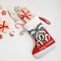 Turnbull Tartan Crest Christmas Bow Christmas Stocking Scottish Nollaig Chridheil