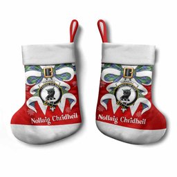 Turnbull Tartan Crest Christmas Bow Christmas Stocking Scottish Nollaig Chridheil