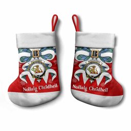 MacThomas (McThomas) Tartan Crest Christmas Bow Christmas Stocking Scottish Nollaig Chridheil