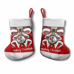 MacBean (MacBain) Tartan Crest Christmas Bow Christmas Stocking Scottish Nollaig Chridheil