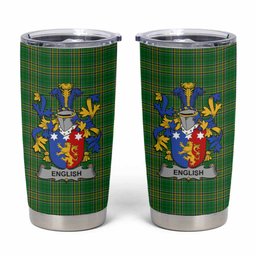 English Irish Coat of Arms Insulated Tumbler Cup