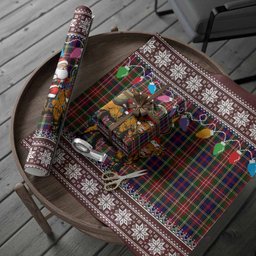 Christie Nollaig Chridheil Santa Highland Coo Tartan Wrapping Paper