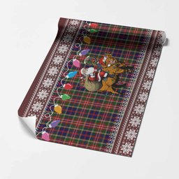 Christie Nollaig Chridheil Santa Highland Coo Tartan Wrapping Paper