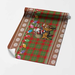 Grierson Nollaig Chridheil Santa Highland Coo Tartan Wrapping Paper