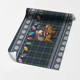 Forbes Nollaig Chridheil Santa Highland Coo Tartan Wrapping Paper