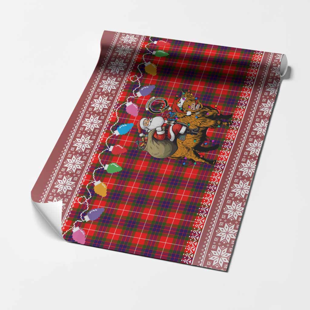 Abernethy Nollaig Chridheil Santa Highland Coo Tartan Wrapping Paper