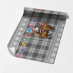Glen Nollaig Chridheil Santa Highland Coo Tartan Wrapping Paper