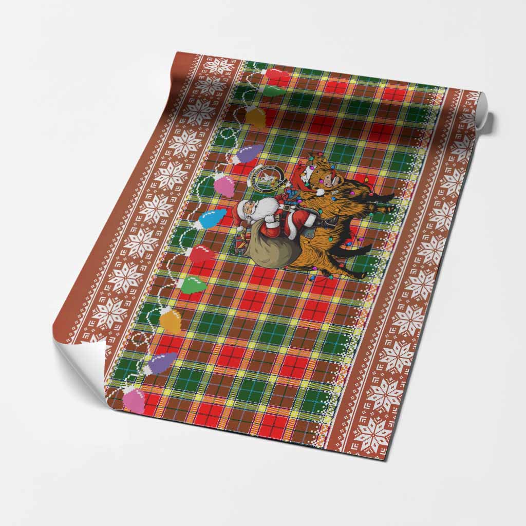 Gibson (Gibbs or Gibsone) Nollaig Chridheil Santa Highland Coo Tartan Wrapping Paper