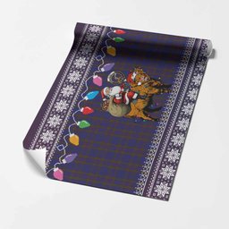 Elliot Nollaig Chridheil Santa Highland Coo Tartan Wrapping Paper
