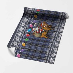 Clark (Clarke) Nollaig Chridheil Santa Highland Coo Tartan Wrapping Paper