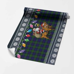 Campbell Nollaig Chridheil Santa Highland Coo Tartan Wrapping Paper