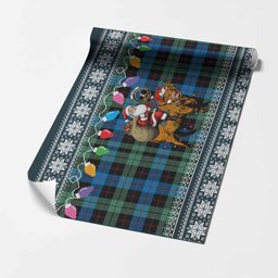 Guthrie Nollaig Chridheil Santa Highland Coo Tartan Wrapping Paper