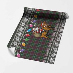 Crosbie Nollaig Chridheil Santa Highland Coo Tartan Wrapping Paper