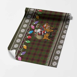 Buchan Nollaig Chridheil Santa Highland Coo Tartan Wrapping Paper