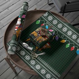 Graham Nollaig Chridheil Santa Highland Coo Tartan Wrapping Paper