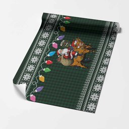 Graham Nollaig Chridheil Santa Highland Coo Tartan Wrapping Paper