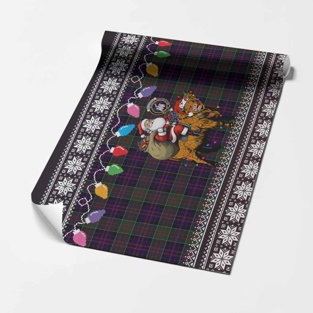 MacDonald (McDonald) of Clanranald Nollaig Chridheil Santa Highland Coo Tartan Wrapping Paper