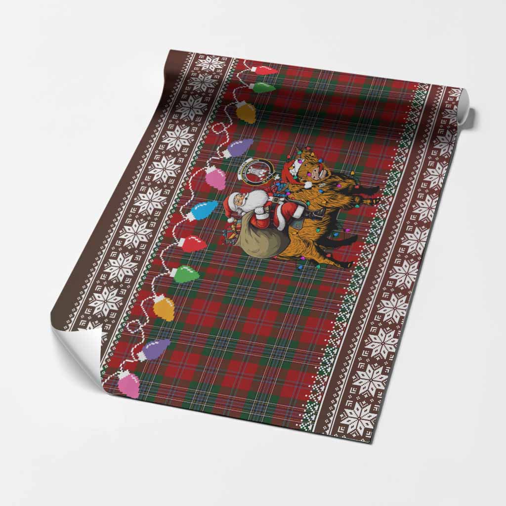 MacLean (McLean) Nollaig Chridheil Santa Highland Coo Tartan Wrapping Paper