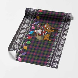 Logan Nollaig Chridheil Santa Highland Coo Tartan Wrapping Paper