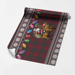 MacDonald (McDonald) of Glencoe Nollaig Chridheil Santa Highland Coo Tartan Wrapping Paper
